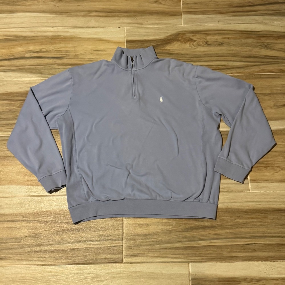 Polo Golf Ralph Lauren Pima Cotton Quarter Zip Pullover Blue Mens XL Bellevue